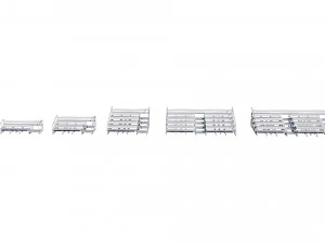 stadium seating tribune wooden pack 3D Model