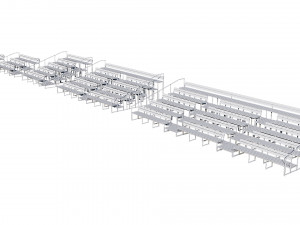 stadium seating tribune wooden pack 3D 模型