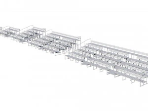 stadium seating tribune wooden pack 3D Model