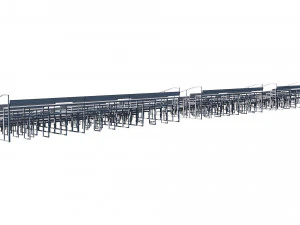 stadium seating tribune wooden pack 3D Model