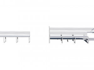 stadium seating tribune wooden pack 3D 模型