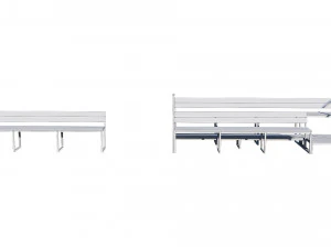 stadium seating tribune wooden pack 3D Model