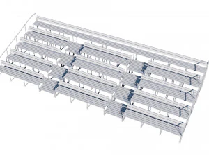 stadium seating tribune wooden pack 3D Model