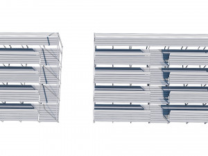 stadium seating tribune wooden pack 3D 模型