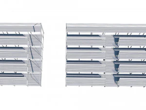 stadium seating tribune wooden pack 3D Model