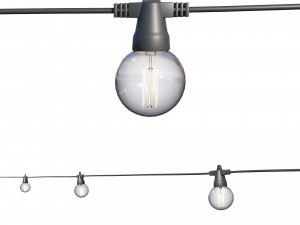 string lights edison lamps 3D Model