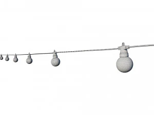 string lights edison lamps 3D Model