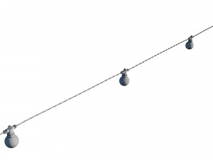 string lights edison lamps 3D 模型