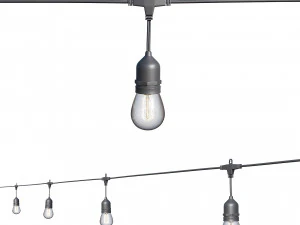 Lichterketten, Edison-Lampen 3D Modell