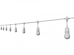 string lights edison lamps Model 3D