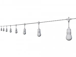 string lights edison lamps 3D Model