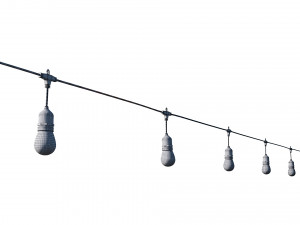 string lights edison lamps Model 3D
