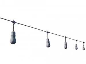 string lights edison lamps 3D Model
