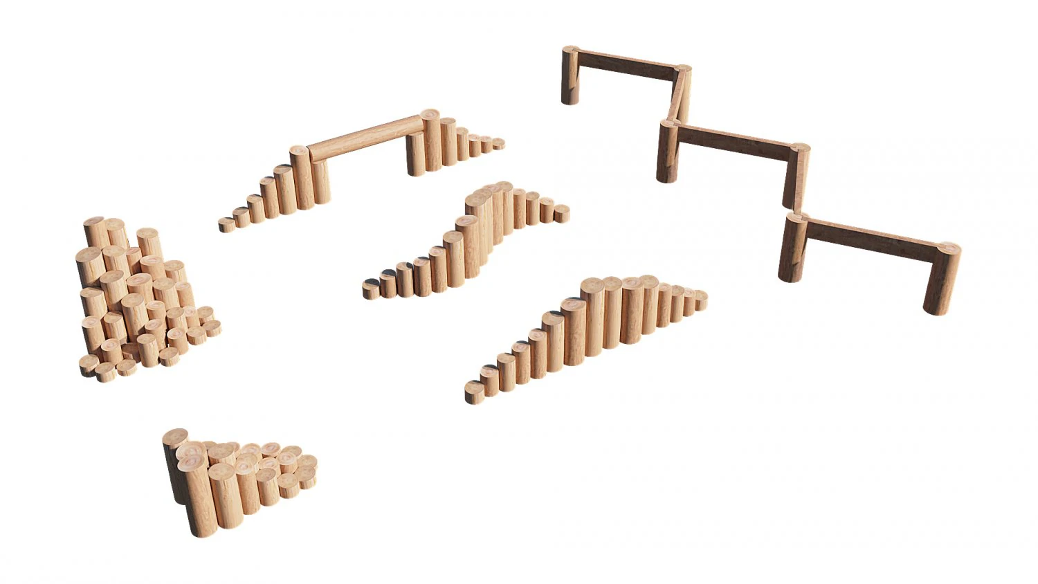 playground wooden set 3D Model .c4d .max .obj .3ds .fbx .stl .blend