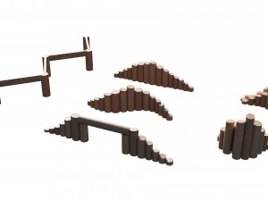 playground wooden set 3D मॉडल
