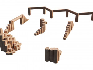playground wooden set 3D मॉडल