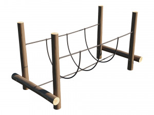 playground wooden log balance beam 3Dモデル