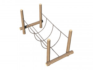 playground wooden log balance beam 3Dモデル