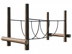 playground wooden log balance beam 3Dモデル
