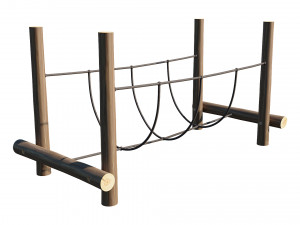 playground wooden log balance beam 3Dモデル