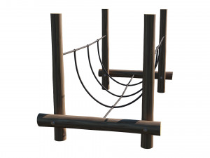 playground wooden log balance beam 3Dモデル