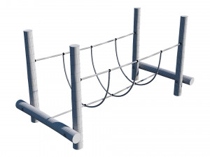 playground wooden log balance beam 3Dモデル