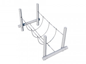 playground wooden log balance beam 3Dモデル
