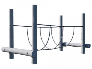 playground wooden log balance beam 3D Model