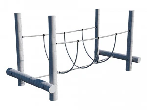playground wooden log balance beam 3D Model
