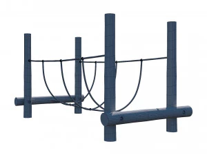 playground wooden log balance beam 3D Model