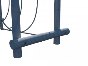 playground wooden log balance beam 3D Model