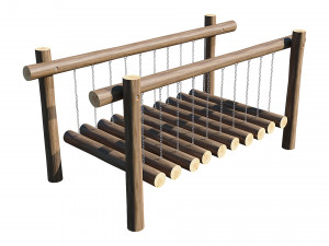 playground wooden log balance beam Model 3D
