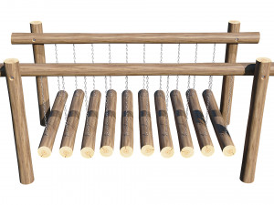 playground wooden log balance beam Model 3D