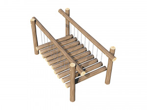 playground wooden log balance beam Model 3D