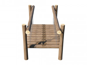 playground wooden log balance beam Model 3D