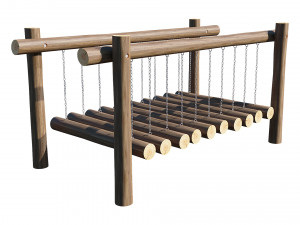 playground wooden log balance beam Model 3D