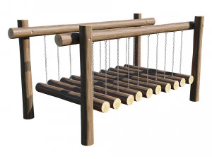 playground wooden log balance beam 3D Model