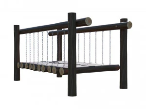 playground wooden log balance beam 3D Model
