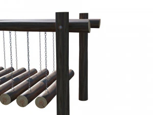 playground wooden log balance beam 3D Model