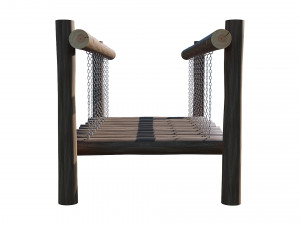 playground wooden log balance beam Model 3D