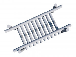 playground wooden log balance beam Model 3D