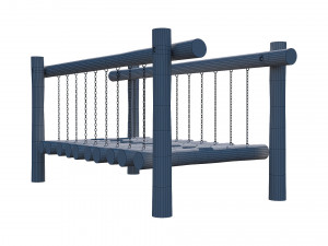 playground wooden log balance beam Model 3D