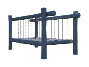 playground wooden log balance beam 3D Model