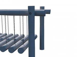 playground wooden log balance beam 3D Model
