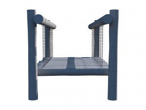 playground wooden log balance beam Model 3D