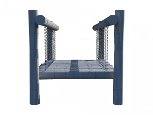 playground wooden log balance beam 3D Model