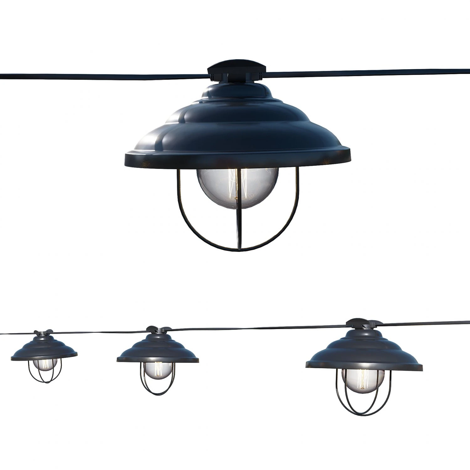 luces de cadena l&aacute;mparas edison Modelo 3D .c4d .max .obj .3ds .fbx .stl .blend 