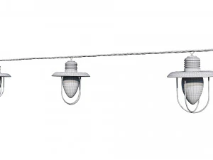 string lights edison lamps 3D Model
