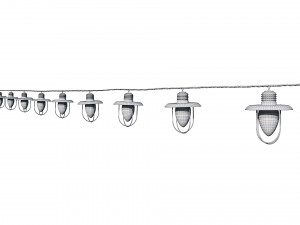 string lights edison lamps 3D Model