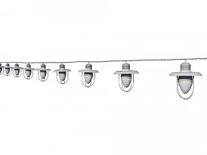 string lights edison lamps 3D Model